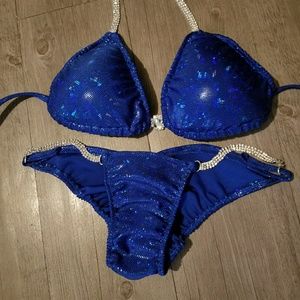New Holographic blue competition bikini npc ifbb